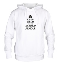 Толстовка с капюшоном Keep calm and use maximum armour