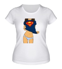Женская футболка Девушка Супермен