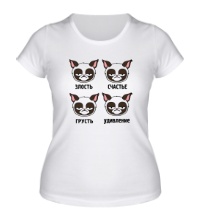 Женская футболка Эмоции грустного кота