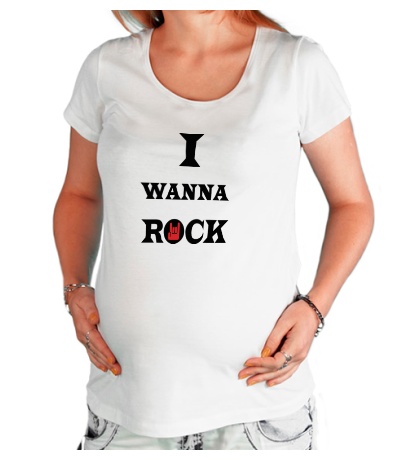 Футболка для беременной «I wanna rock»