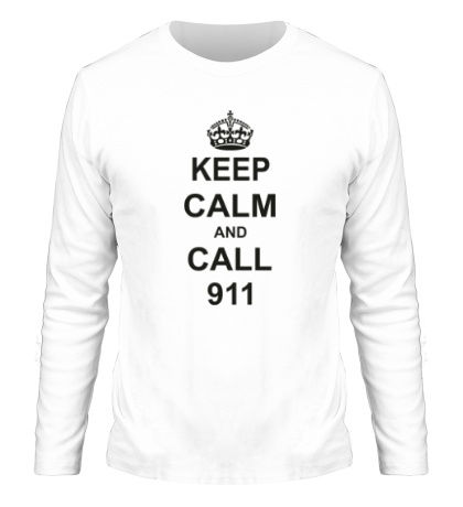 Мужской лонгслив Keep calm and call 911