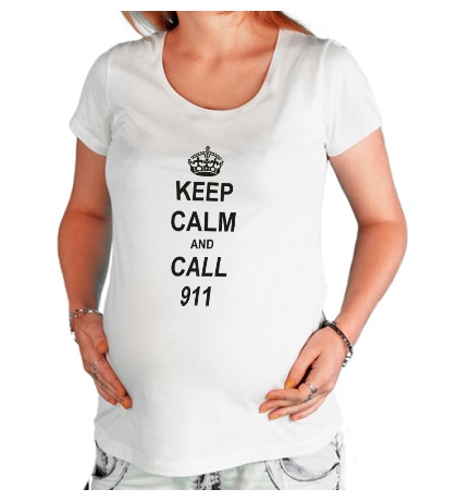 Футболка для беременной «Keep calm and call 911»