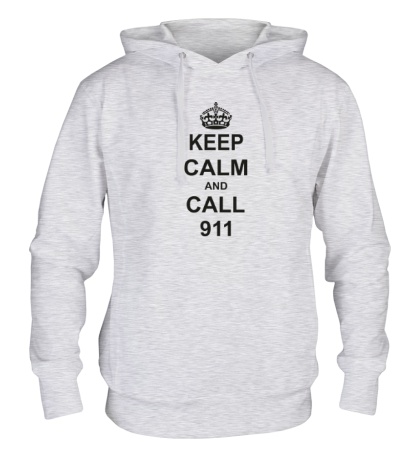 Толстовка с капюшоном Keep calm and call 911
