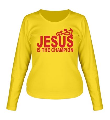 Женский лонгслив «Jesus is the champion»