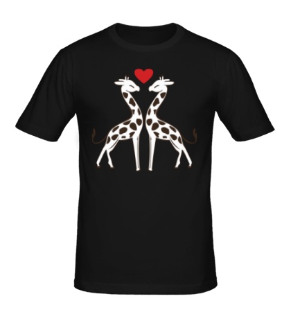 Мужская футболка Влюбленные жирафы