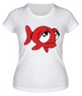 Женская футболка «Грустная рыба» - Фото 1