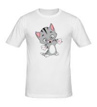 Мужская футболка Веселый котенок