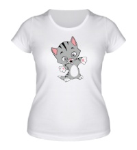 Женская футболка Веселый котенок