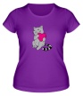 Женская футболка «Котенок с сердцем» - Фото 1