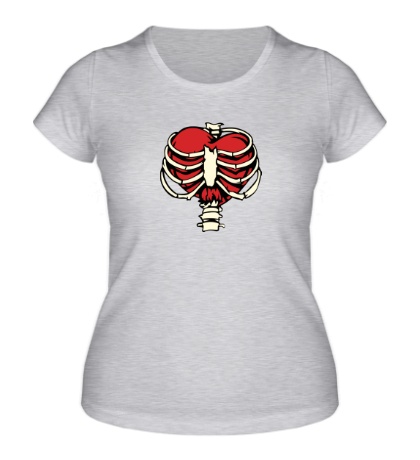 Женская футболка Ребра и сердце
