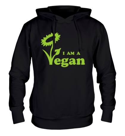 Толстовка с капюшоном I am a vegan
